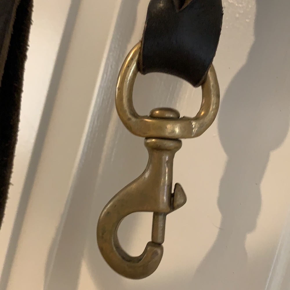 Black leather leash approx. 6’ x 1” Hand Braided - Picture 7 of 8